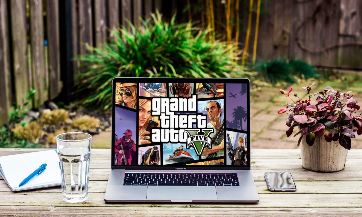 A PC game running on a MacBook screen